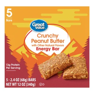 Great Value Energy Bar, Crunchy Peanut Butter, 2.4 oz, 5 Count