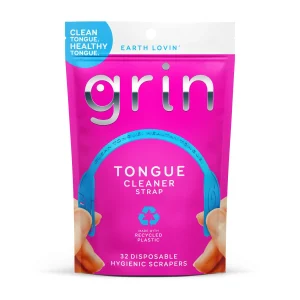 Grin Tongue Cleaner Strap - 32 ct - Disposable Tongue Scrapers for Adults